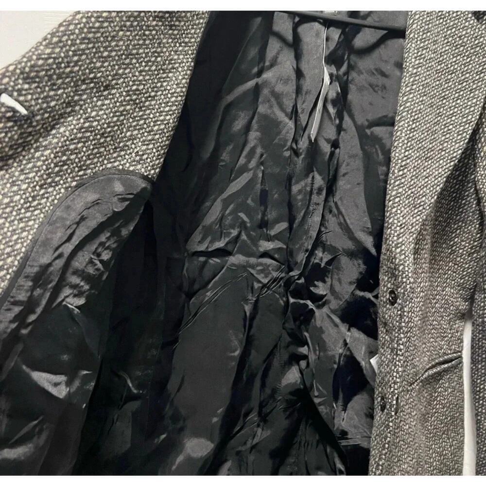 NWT Banana Republic size 4 Wyldee tweed blazer black & stone wool blend lined - Picture 8 of 8